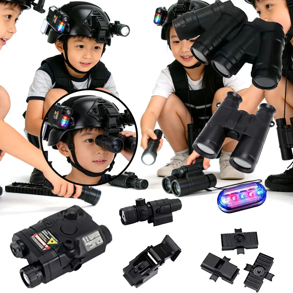 Tactical Kid's Airsoft Helmet Set Children Special Forces Training Military Combat Gear for Outdoor CS Shooting Games Cospaly