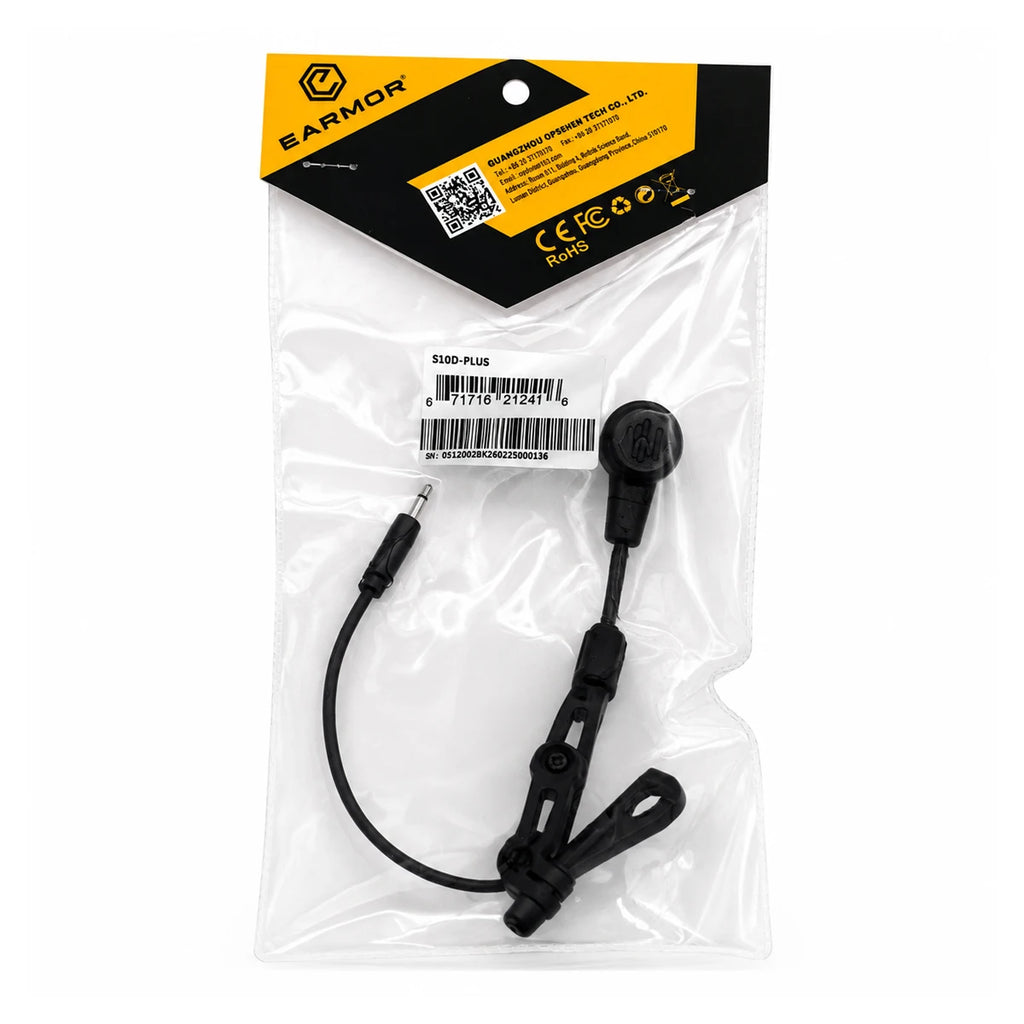 EARMOR S10D，EARMOR Tactical Cantilever Microphone, Detachable Electronic Mic for Hunting Airsoft Shooting Training