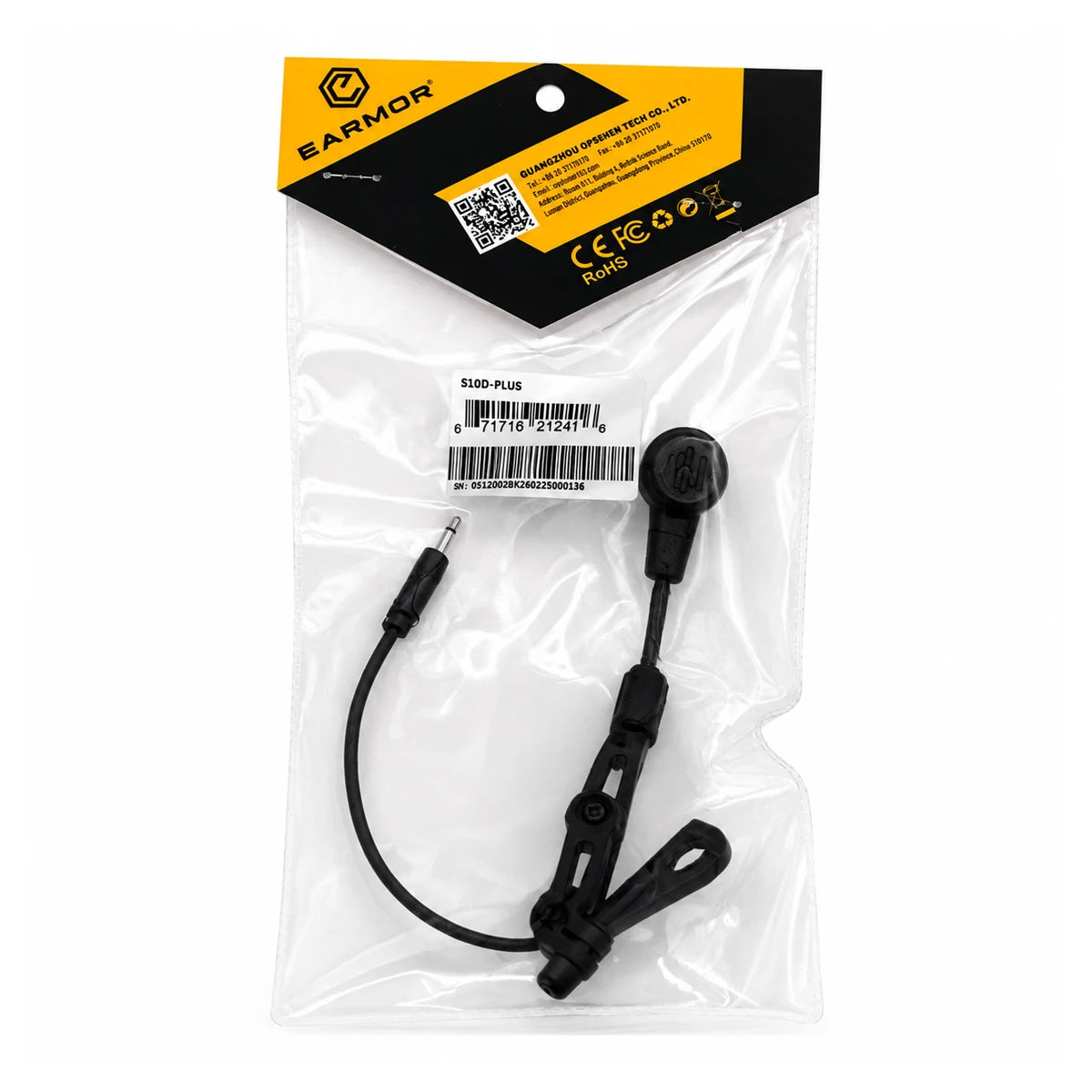 EARMOR S10D，EARMOR Tactical Cantilever Microphone, Detachable Electronic Mic for Hunting Airsoft Shooting Training