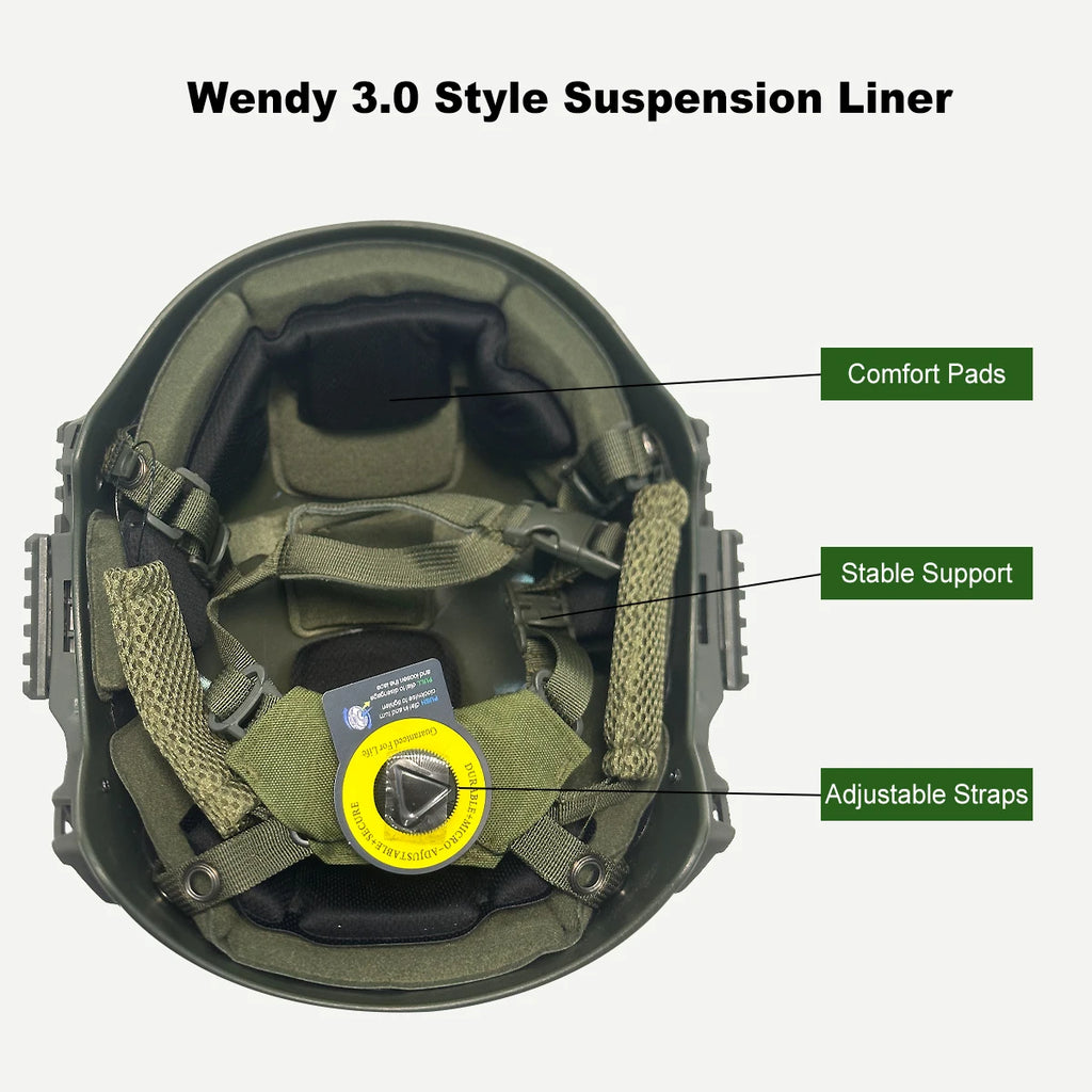 Wendy Helmet 3.0 Airsoft Tactical ABS Safety Helmet Adjustable 57-63cm for CS Paintball Outdoor Hunting Sports Gear