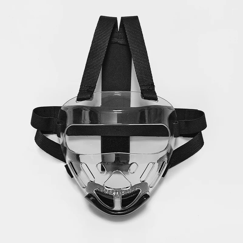 Taekwondo Removable Face Mask Replacement Plastic Transparent Face Shield Soft Elastic Chin Pad Helmet Detachable Clear Visor