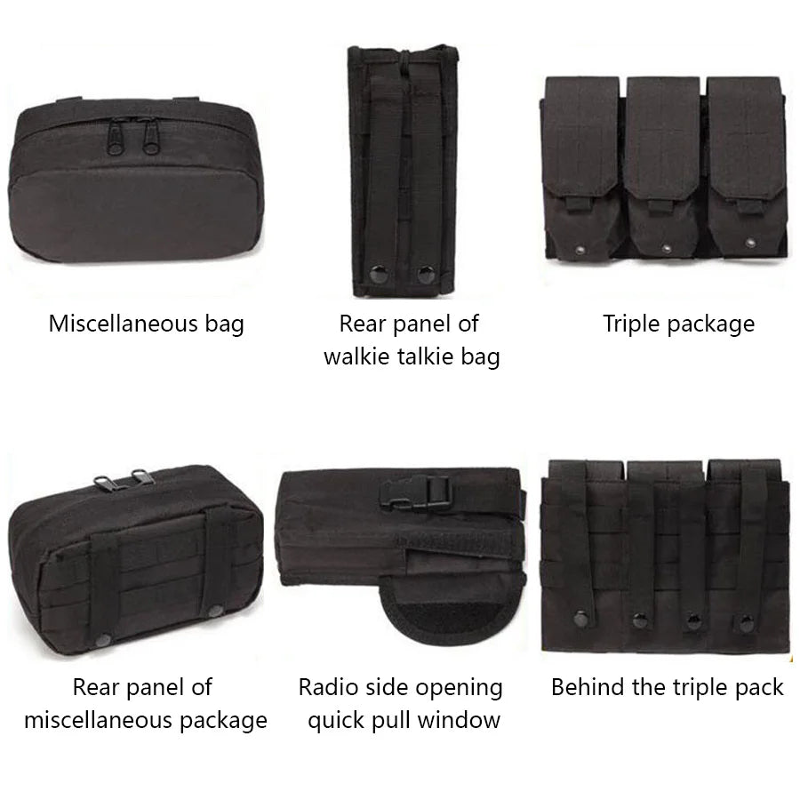 900D high-density Oxford cloth adjustable shoulder strap camouflage vest large capacity combination vest