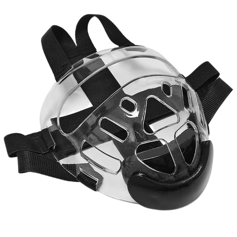 Taekwondo Removable Face Mask Replacement Plastic Transparent Face Shield Soft Elastic Chin Pad Helmet Detachable Clear Visor