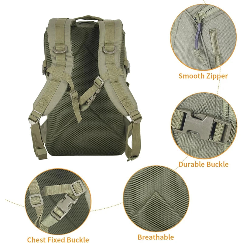 LQARMY Small Waterproof Travel Outdoor Tactical Backpack Sport Camping Rucksack Molle System for Trekking Fishing Hunting Bags