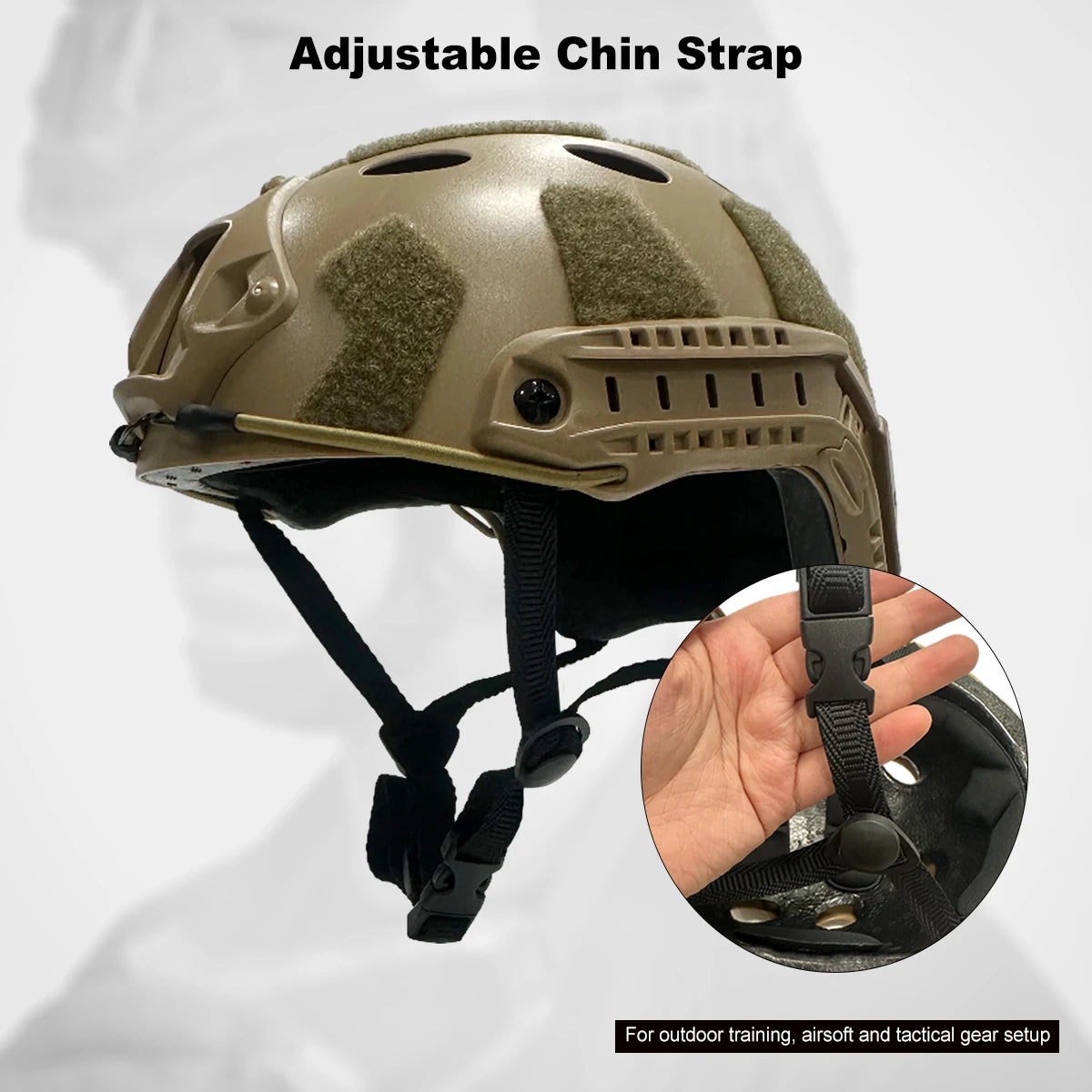Tactical Helmet FAST Style ABS Shell with SF Hook and Loop Panels PJ MH Options for Airsoft Paintball