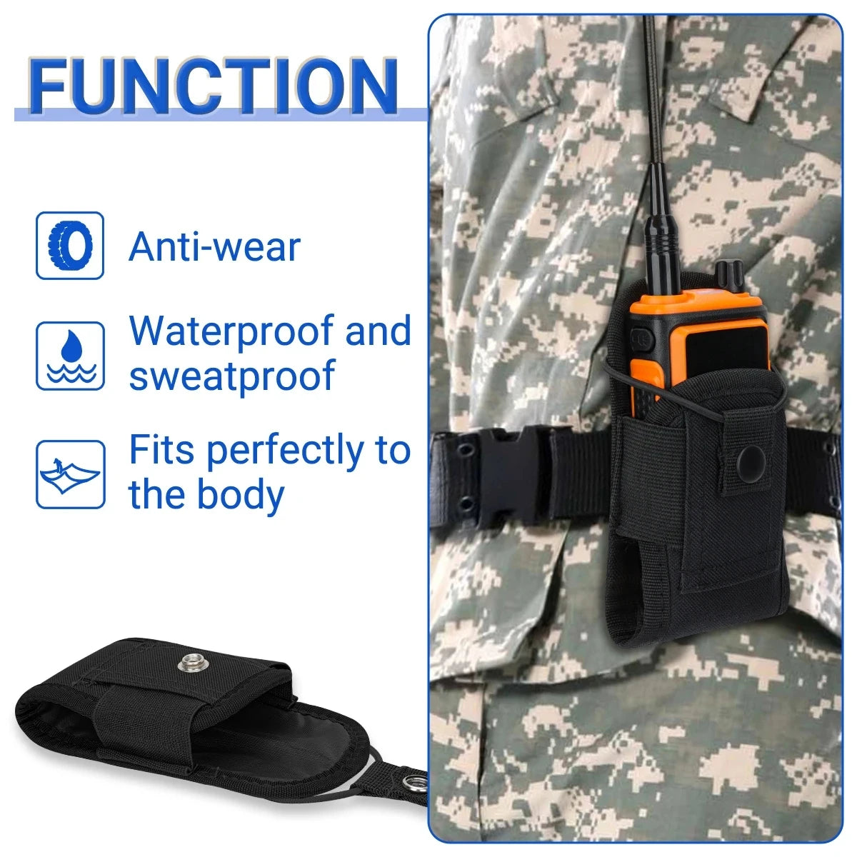 1000D Molle Talkie Pouch Tactical Radio Walkie Talkie Bag Holder Pocket Portable Interphone Holster Carry Bag Hunting Camping