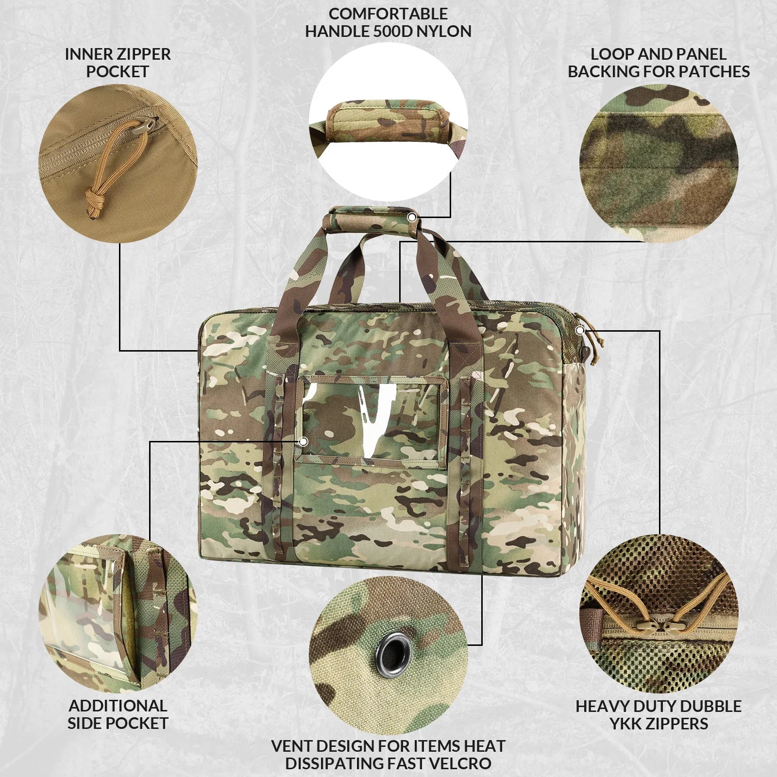 VOTAGOO Military Duffle Bag 52L Heavy Duty Extra Large Army Tactical Bag for Shooting Camping Hiking Travel Gear