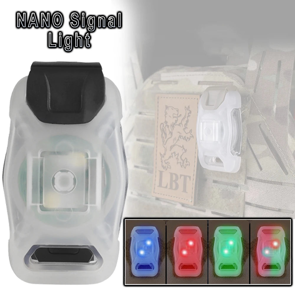 Tactical NANO Signal Light Airsoft Sport Helmet Light Outdoor Survival Safety Signal Flash LAMP Light for Hunting Adventure