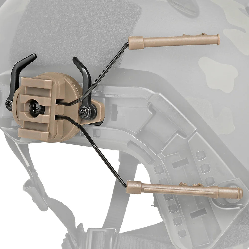 Tactical Headset Mount Quick Helmet Rail Adapter Swivel Mount Airsoft Shooting Ear Muff Accessories Tactical Gear