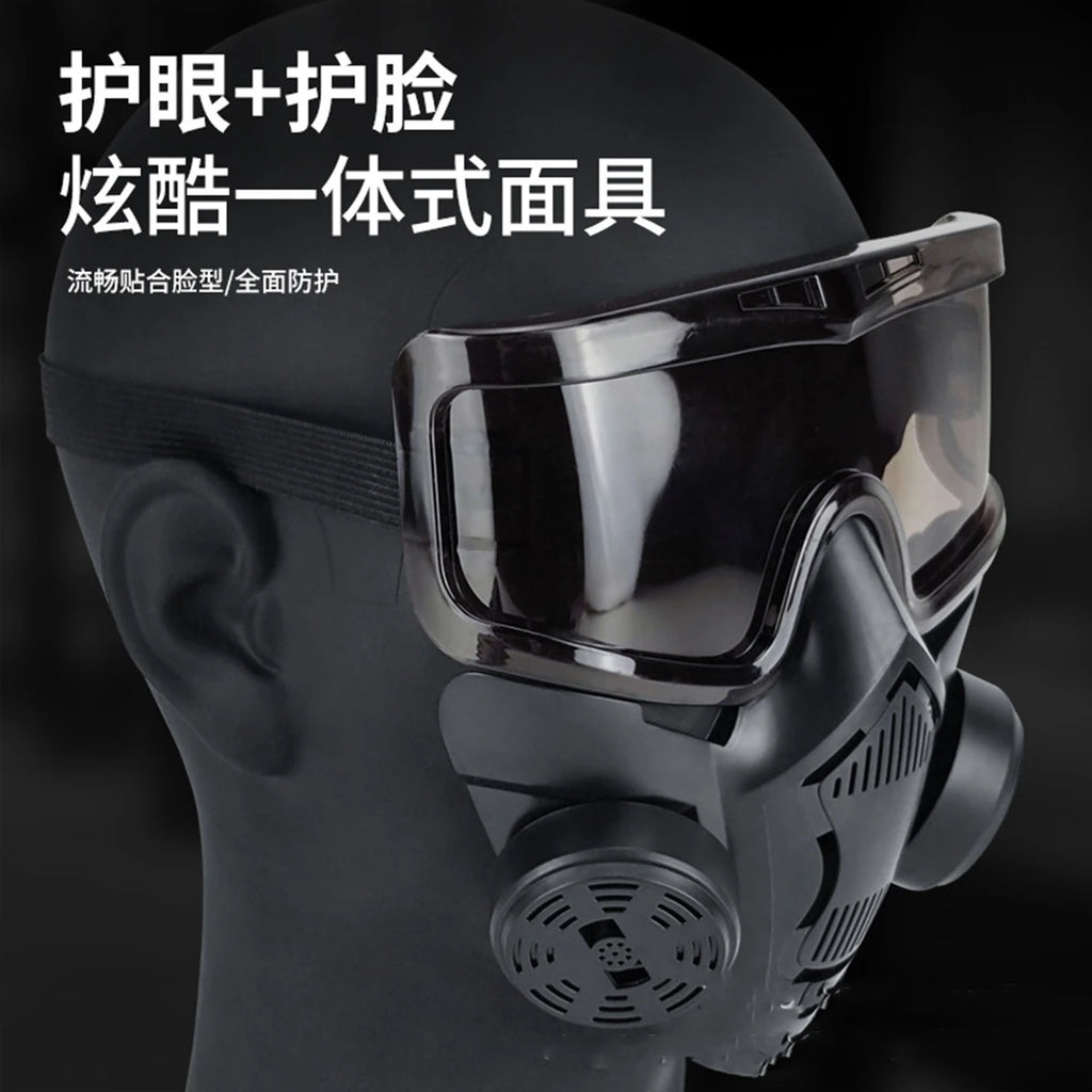 Tactical Helmet Set Children's Airsoft Wind Dust Protection All-in-One Mask CS Paintball War Game Cycling Protection Props