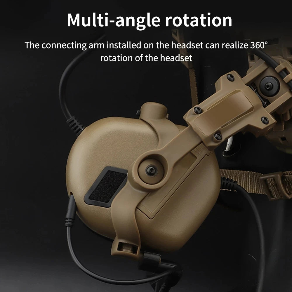 Tactical Headset Rail Mount Bracket 360° Rotation Headset Helmet Guide Adapter Fit OPS Core ARC and Team Wendy M-LOK Rail