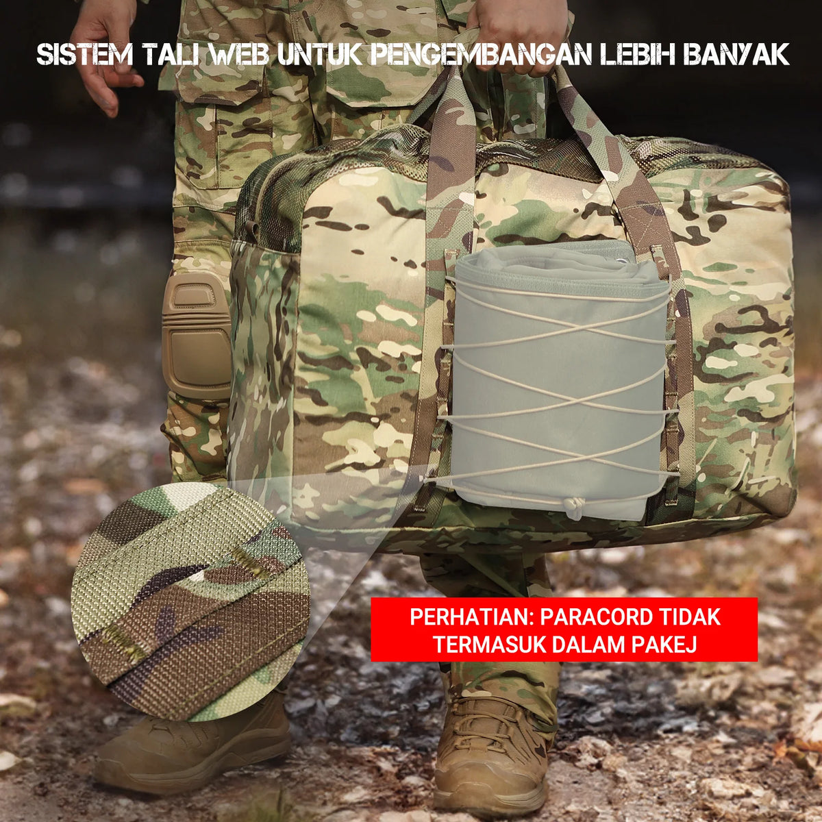 VOTAGOO Military Duffle Bag 52L Heavy Duty Extra Large Army Tactical Bag for Shooting Camping Hiking Travel Gear
