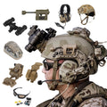 Tactical Helmet Set with Goggles Earphones Helmet Lights Binocular NVG Models Signal Light for CS Hunting Paintball Shooting