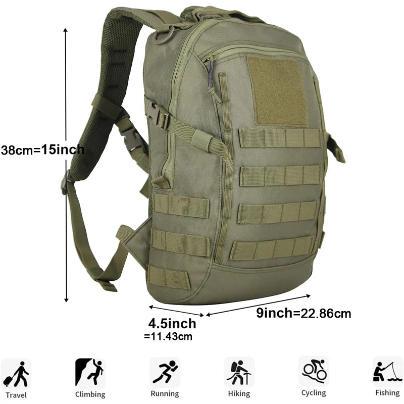 LQARMY Small Waterproof Travel Outdoor Tactical Backpack Sport Camping Rucksack Molle System for Trekking Fishing Hunting Bags