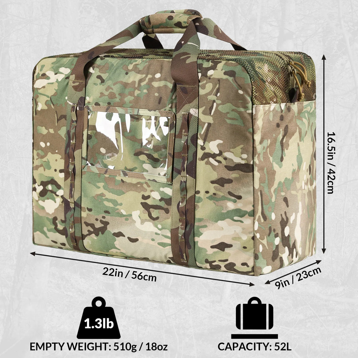 VOTAGOO Military Duffle Bag 52L Heavy Duty Extra Large Army Tactical Bag for Shooting Camping Hiking Travel Gear