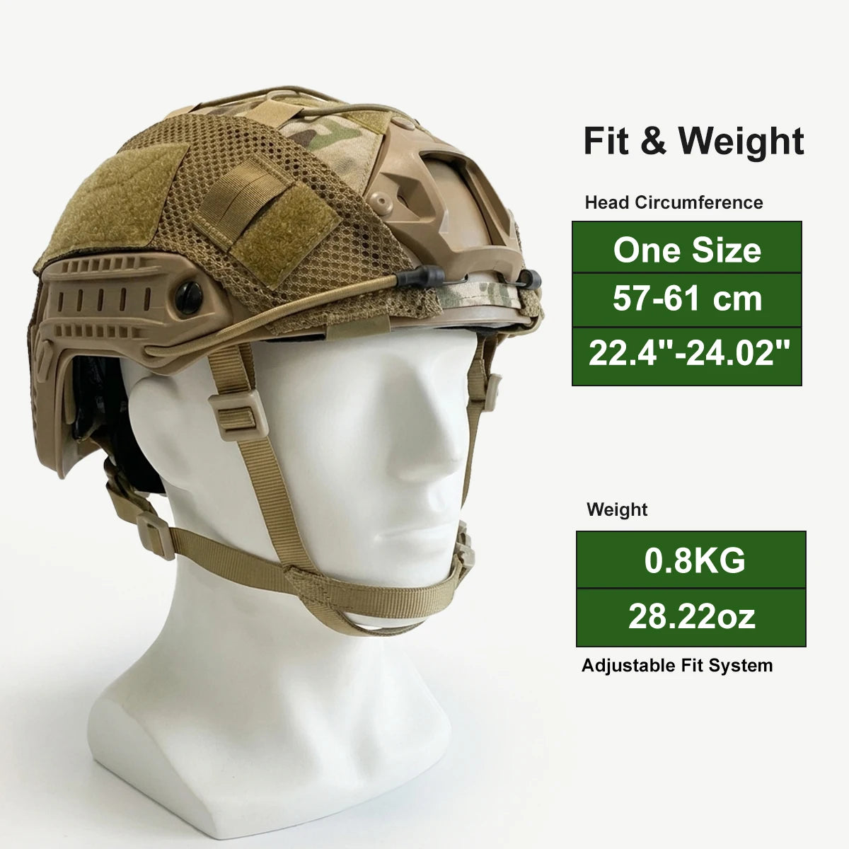Tactical FAST Style ABS Helmet with Helmet Cover MH PJ Options for Airsoft Paintball Outdoor Game