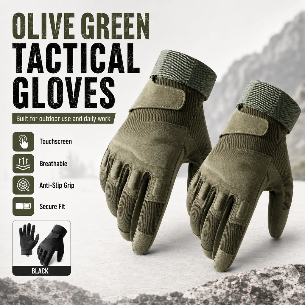 Tactical Gloves Touchscreen Anti-Slip Breathable Military Outdoor Work Motorcycle Hiking Riding Full Finger Protective Gloves