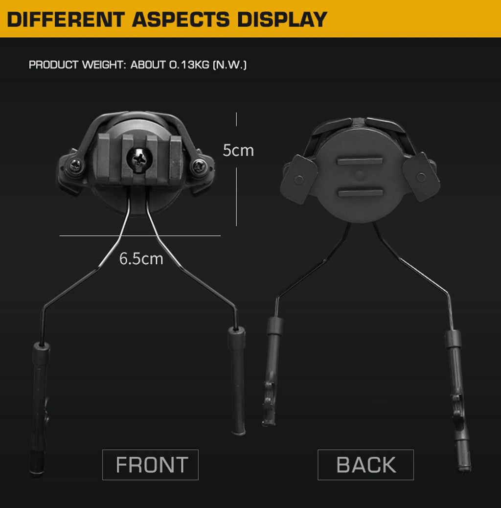 Tactical Headset Mount Quick Helmet Rail Adapter Swivel Mount Airsoft Shooting Ear Muff Accessories Tactical Gear