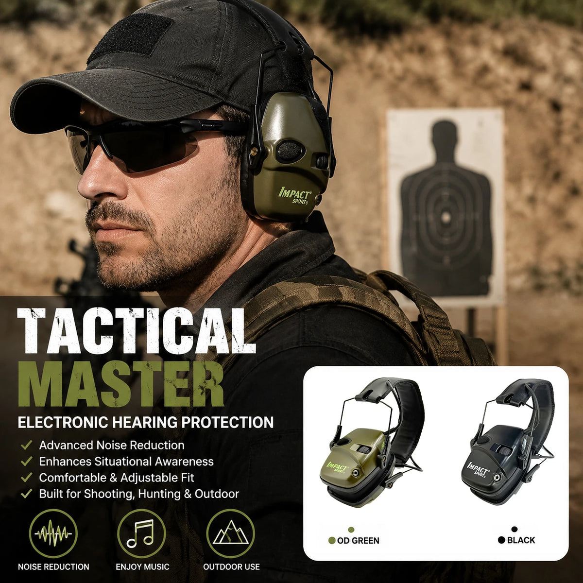 NEW Tactical Electronic Shooting Hearing Protection Headset Earmuff Anti-noise Headphone Sound Amplification Foldable