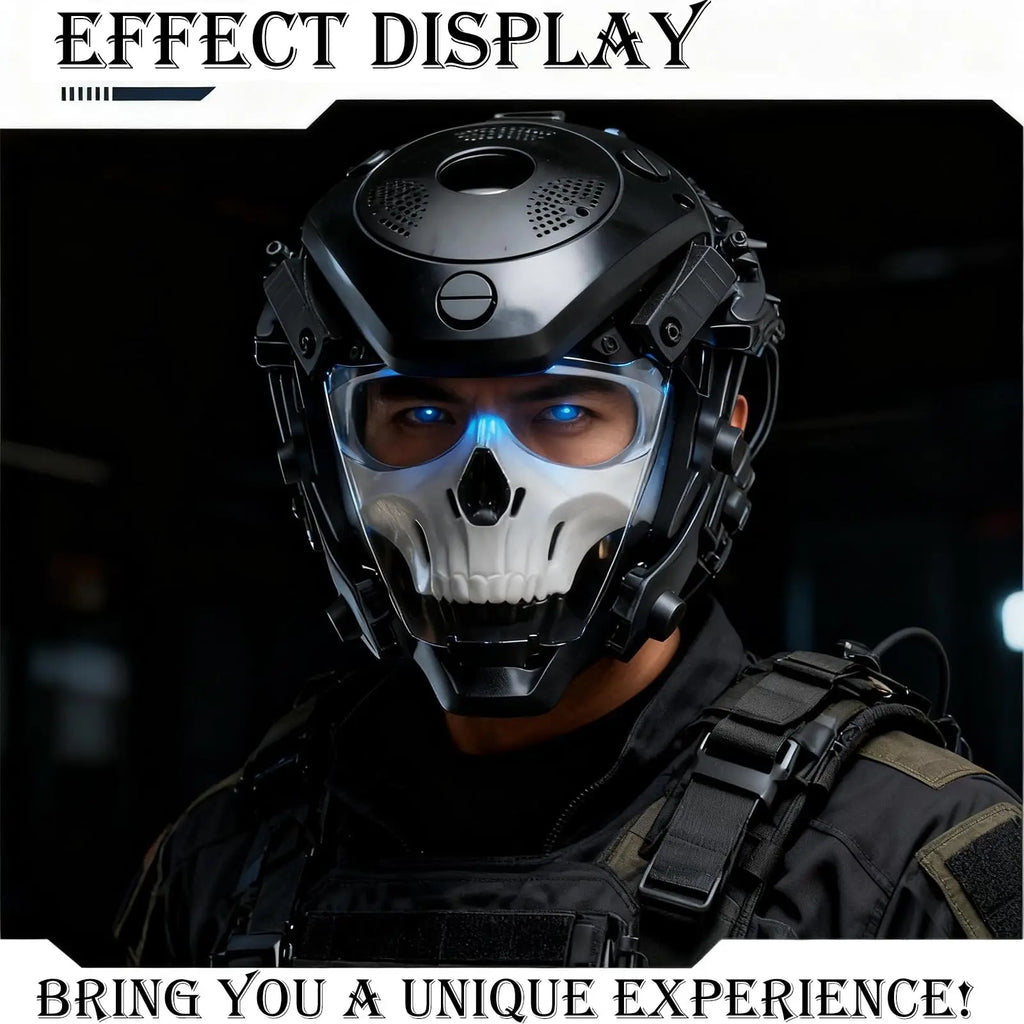 Cyberpunk Skull Tactical Helmet, Cosplay Prop for Costume Events and Outdoor Activities, Stylish Protective Headgear For Parties