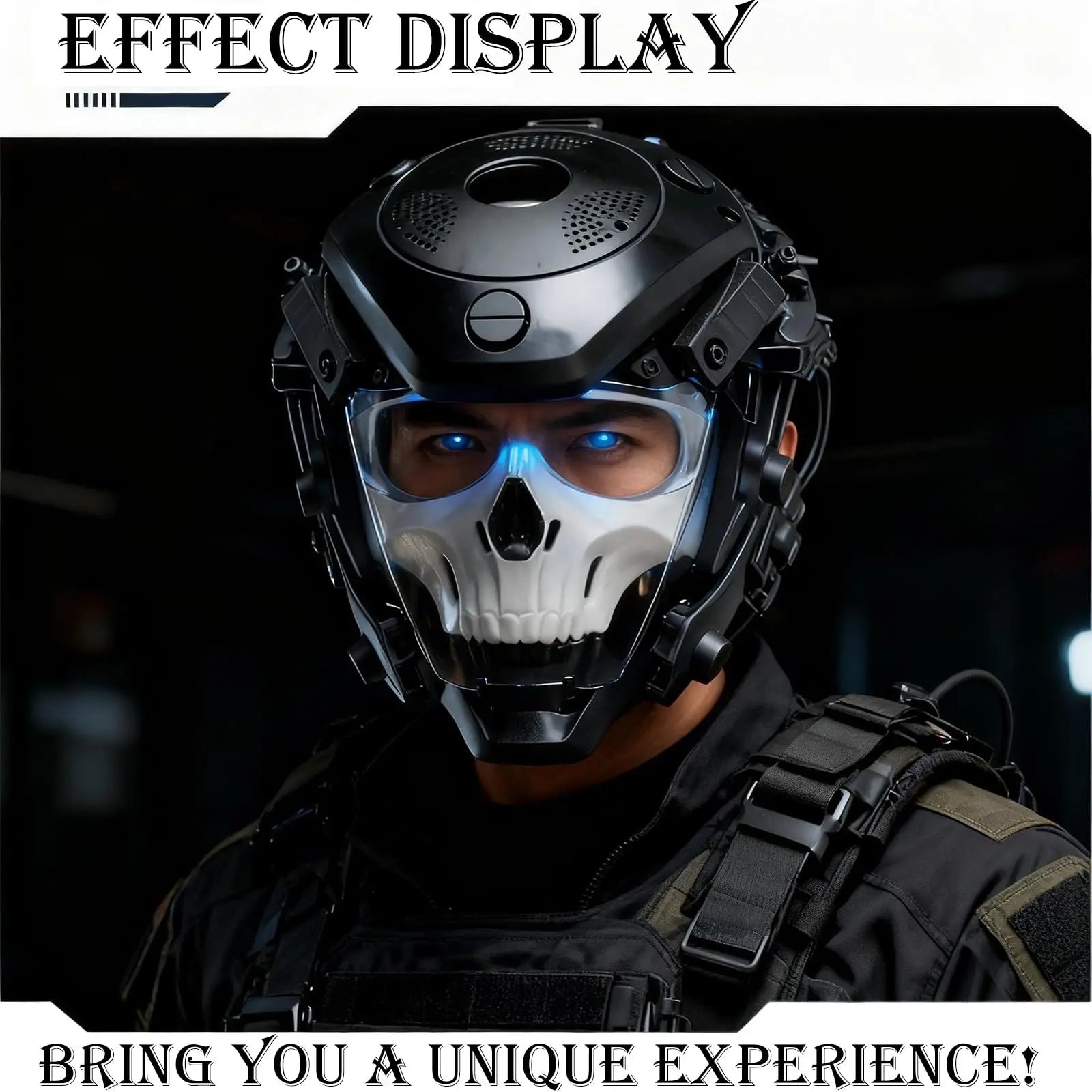 Cyberpunk Skull Tactical Helmet, Cosplay Prop for Costume Events and Outdoor Activities, Stylish Protective Headgear For Parties