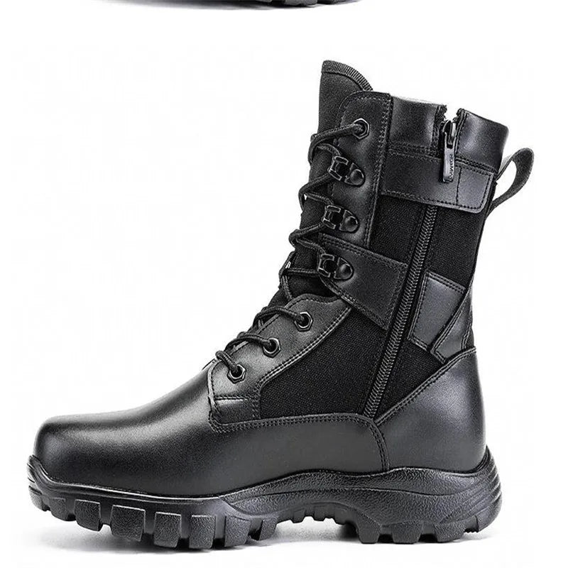 Mens Outdoor Boots Training Hiking Hunting Climbing Breathable Waterproof Desert High Shoes Punk Cowboy Boots