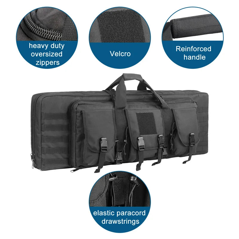 LQARMY 32 38 inch 81cm 97cm Rifle Bag Double Gun Case Backpack Airsoft Portable Bag Shooting Hunting Accessories
