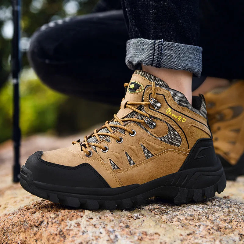 Brown Hiking Boots Men Light Comfortable Men Trekking Shoe Travel Shoes Plus Size 47 High top Hiking Shoes Women Camping Sneaker