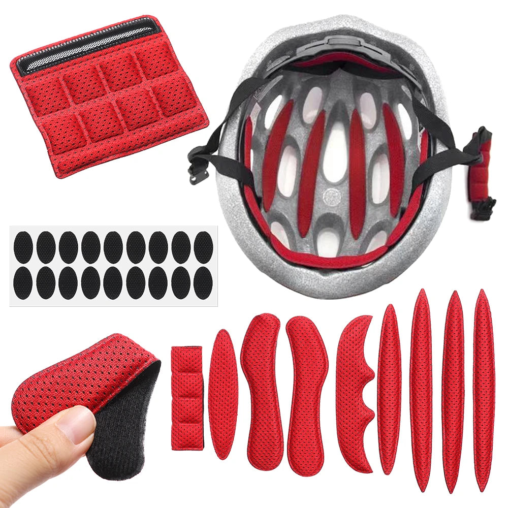 1 Set Helmet Padding Kits Mixed Size Sealed Sponge Replacement Motorcycle Bicycle Cycling Universal Foam Protection Pads Set