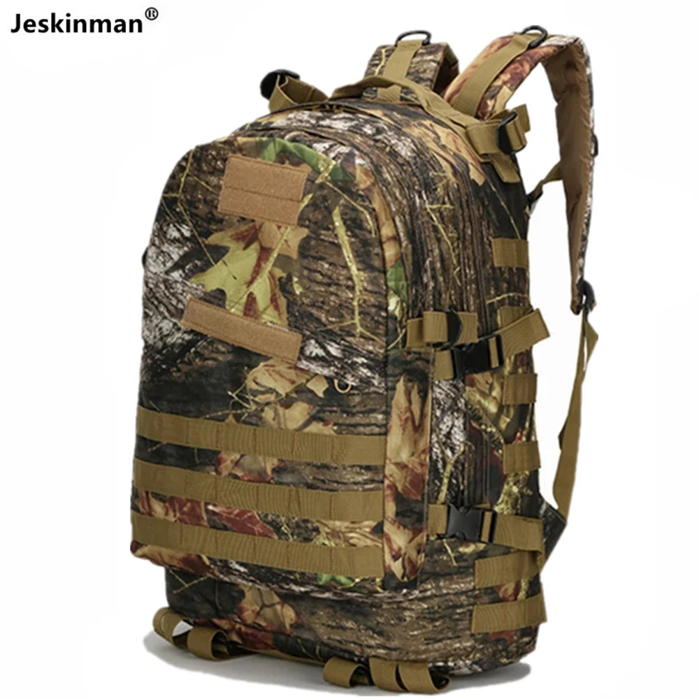 Waterproof Bionic Camouflage Hunting Fishing Backpack Wear Resistant Oxford Fabric 40L Multi-Functional Double Shoulder Bag