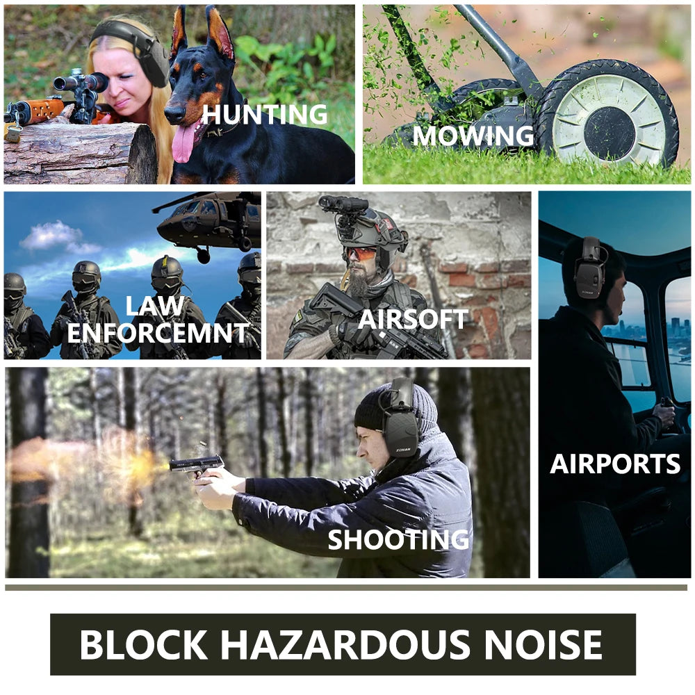 ZOHAN Earmuffs Active Headphones for Shooting Electronic Hearing Protection Ear Protect Noise Reduction Active Hunting Headphone