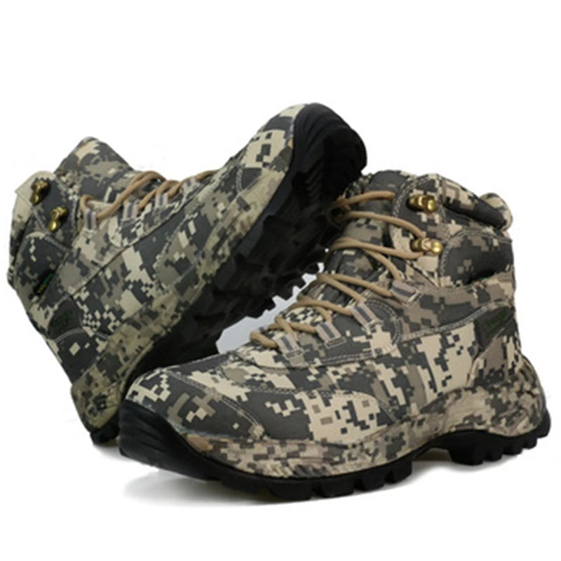 Mens Outdoor High Quality Brand Hiking Shoes Tactical boots Winter Sport Trekking Climbing Athletic Shoes camouflage