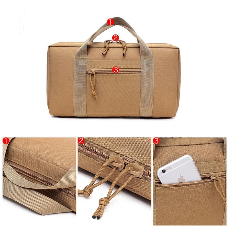 Tactical Pistol Gun Bag Case for Glock 17 Beretta M9 Universal Concealed Handgun Storage Bag Magazine Pouch Hunting Accessories