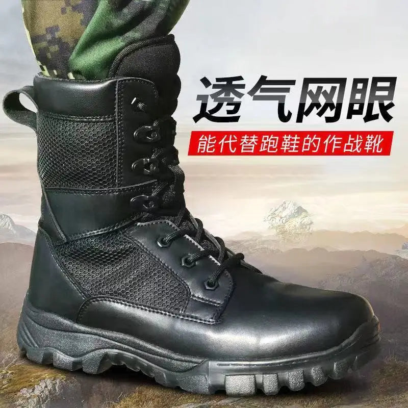 2026 Genuine Summer Tactical Army Fans High Help Desert Combat Boots Tactics SWAT Outdoor Men's Climbing Shoes