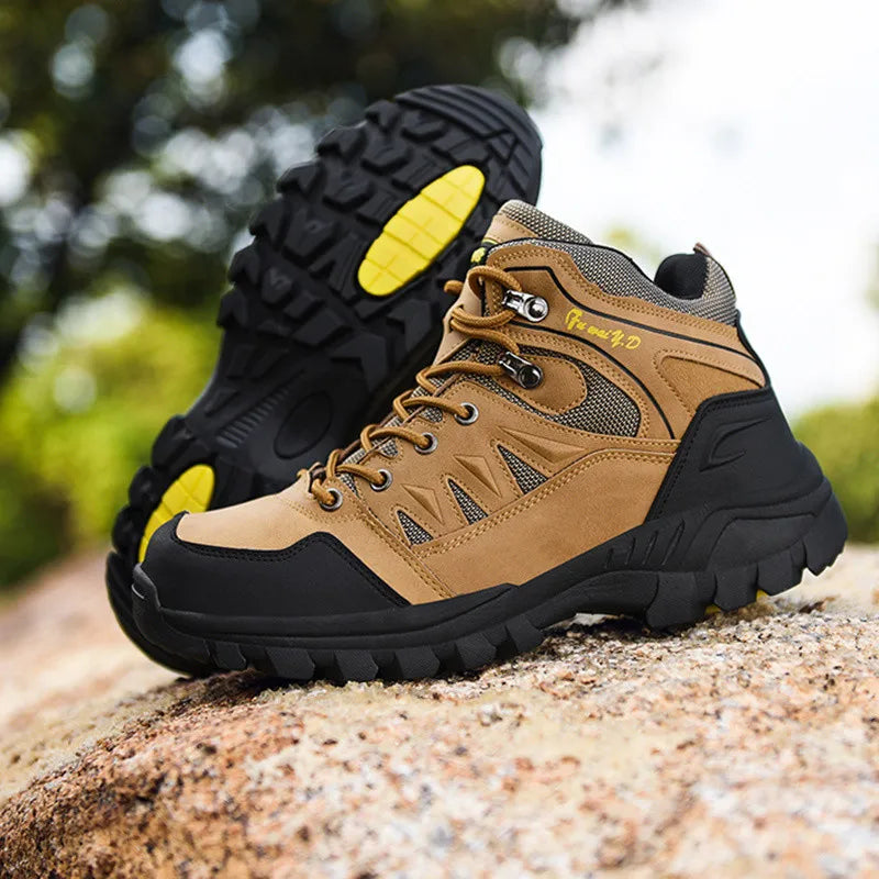 Brown Hiking Boots Men Light Comfortable Men Trekking Shoe Travel Shoes Plus Size 47 High top Hiking Shoes Women Camping Sneaker