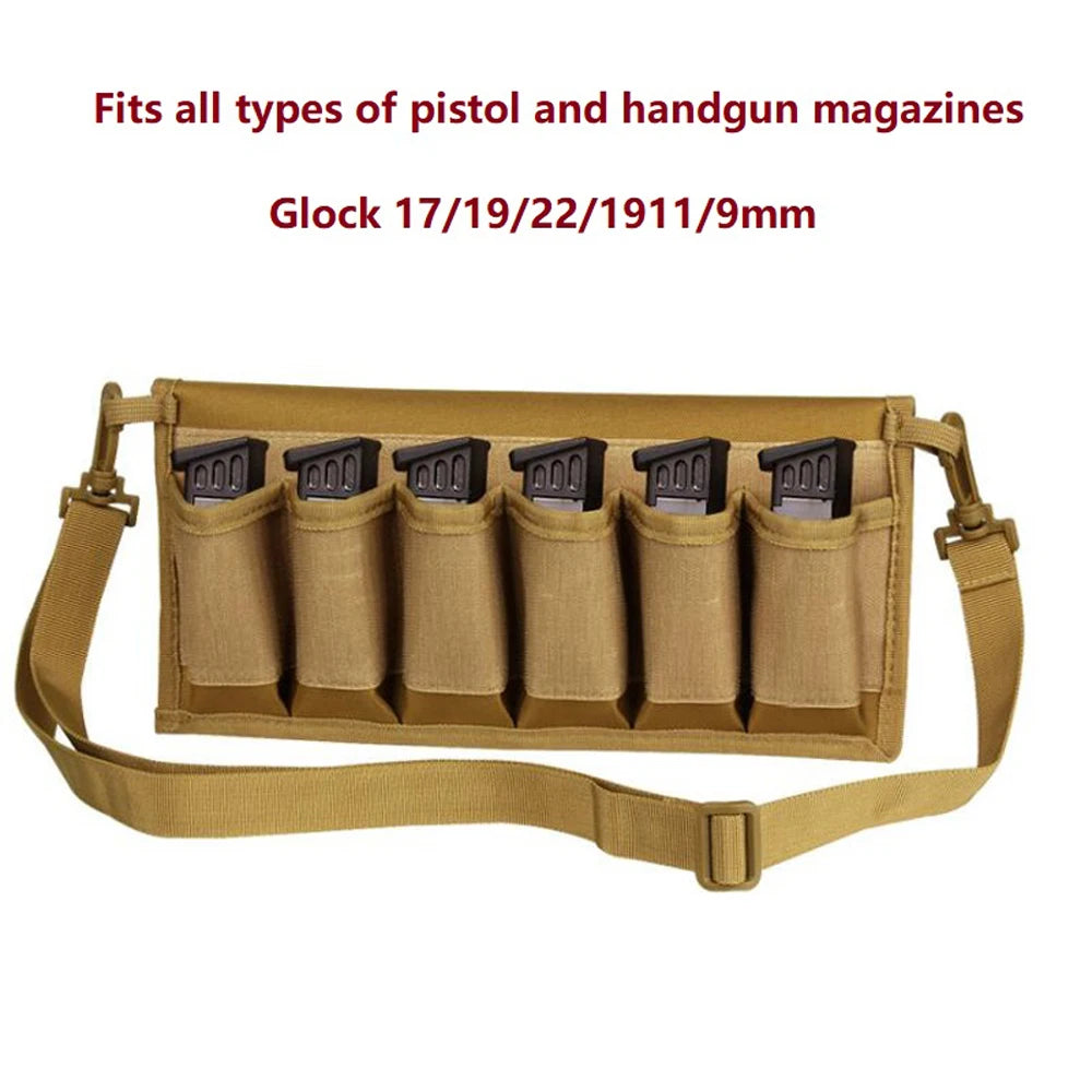 Hunting Bag Tactical Gear Pistol Six Magazine Molle Pouch Gun Cartridge Tool Mag Bag Airsoft Outdoor Accessories Belt Pouch