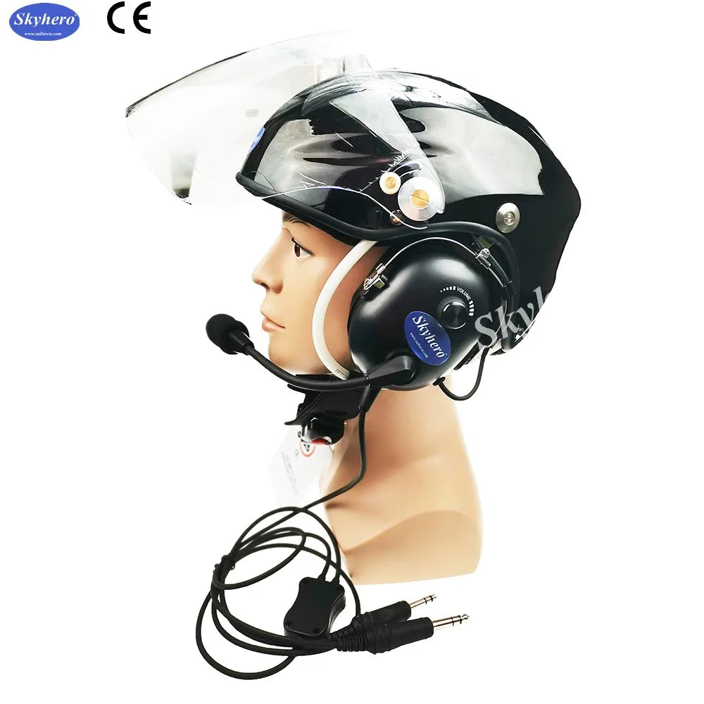 Standard Aircraft Pilot Helmet, Aviation Helmet, Fixed Wing Headset, Standard GA Dual Plug, EN966