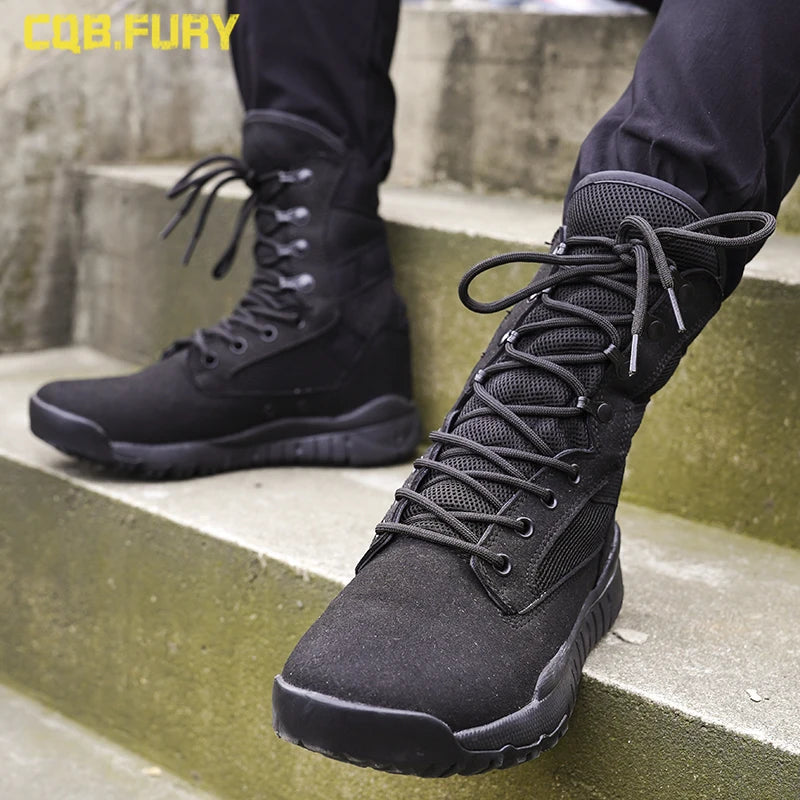 2025 summer mesh breathable 07 ultra-light men's high help special forces tactical combat boots