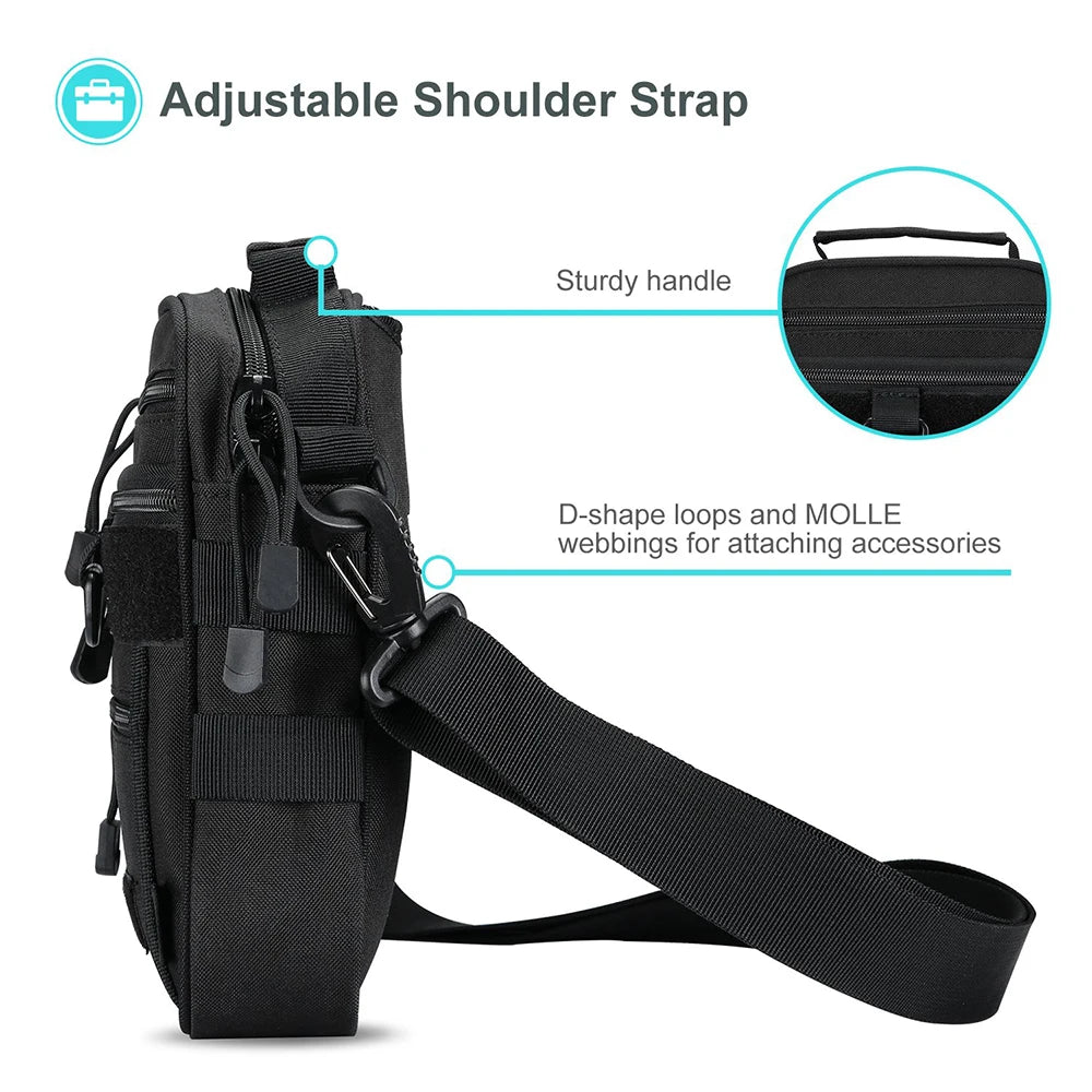 Tactical Pistol Bag EDC Shoulder Bag Hunting Gear Pouch Ammo Accessories Pouch Shooting Range Duffle Bag Gun Holster Pouch