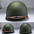 Tactical M1 Helmet Durable Heavy Duty Helmet Adjustable with Net Canvas Green Steel Helmet Paintball Equipment Field
