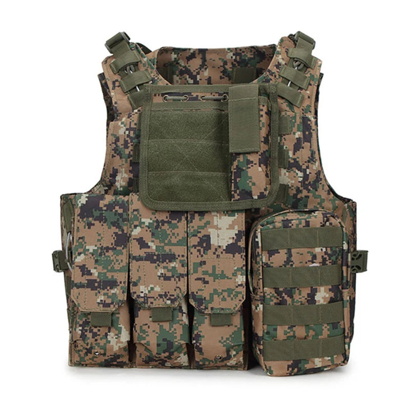 Tactical Camouflage Hunting Clothes Molle Plate Carrier Assault Vest Airsoft Gear Paintball CS Body Armor