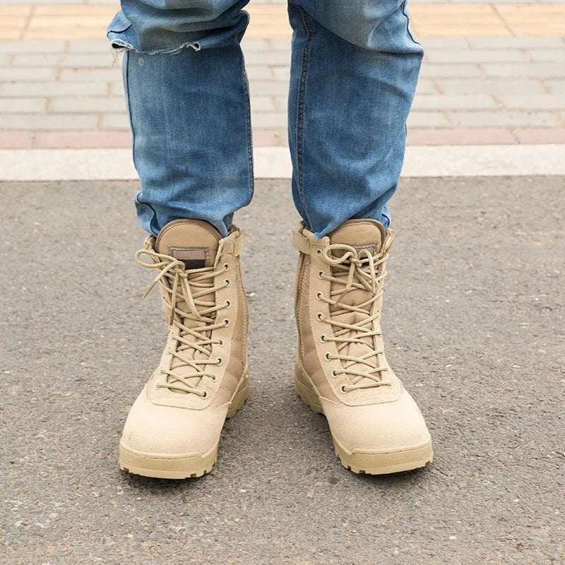 Training Boots Men Women Outdoor Hunting Hiking Climbing Non-Slip Breathable  Leather High Shoes 35 46