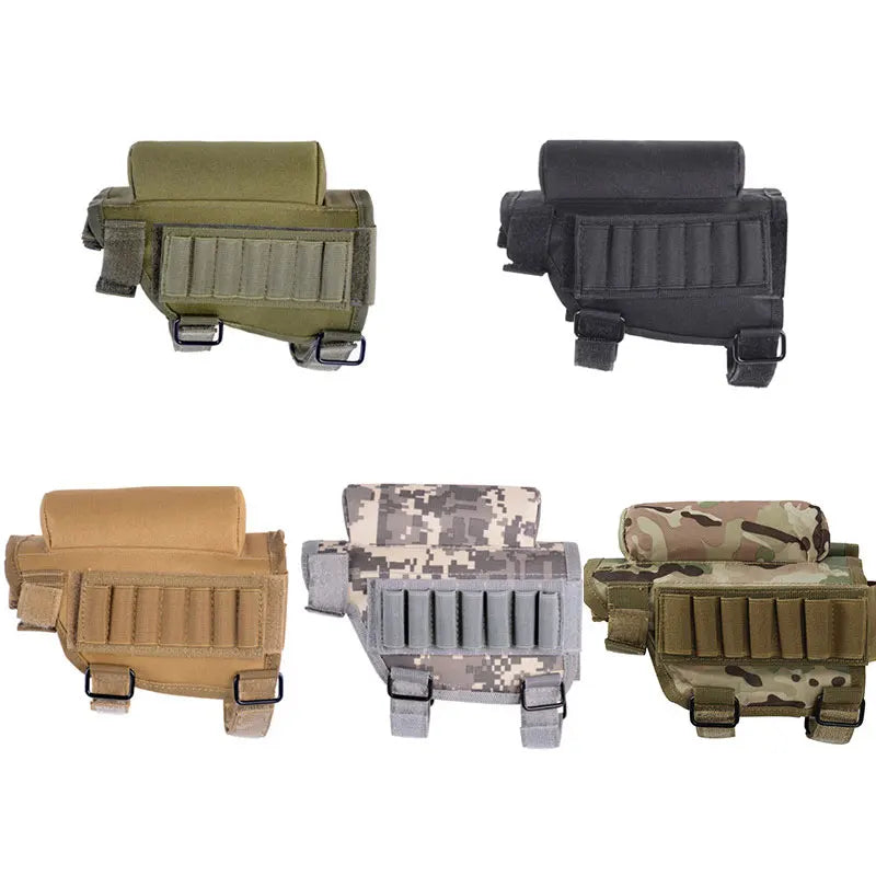 Rifle Stock Butt Bag Tactical Pouches Multifunctional Magazine Pouch for Ammo Storage Reload Suppressor Shotgun Shell Holder