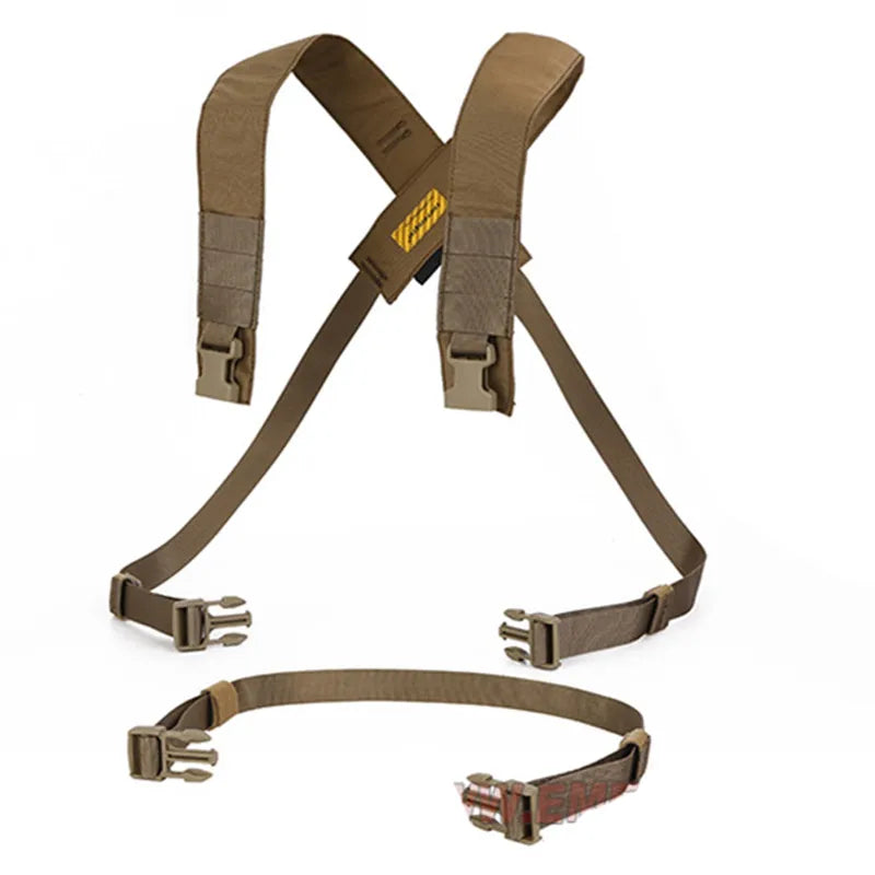 EMERSONG D3CRM Tactical Chest Rig X-Harness Kit with Back Chest Strap - Functional Paintball Combat Army Harness