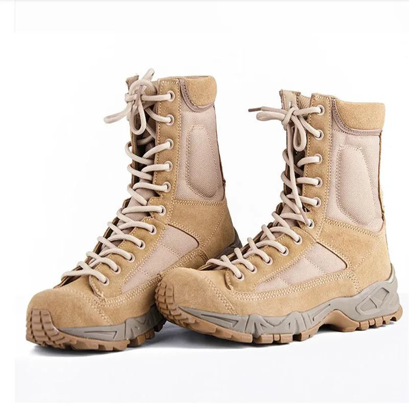 New Sport Men Outdoor Hiking Desert Leather Ankle Boots Male Botas Hombre Jungle Hiking Shoes Men's Ankle Boots 36 46