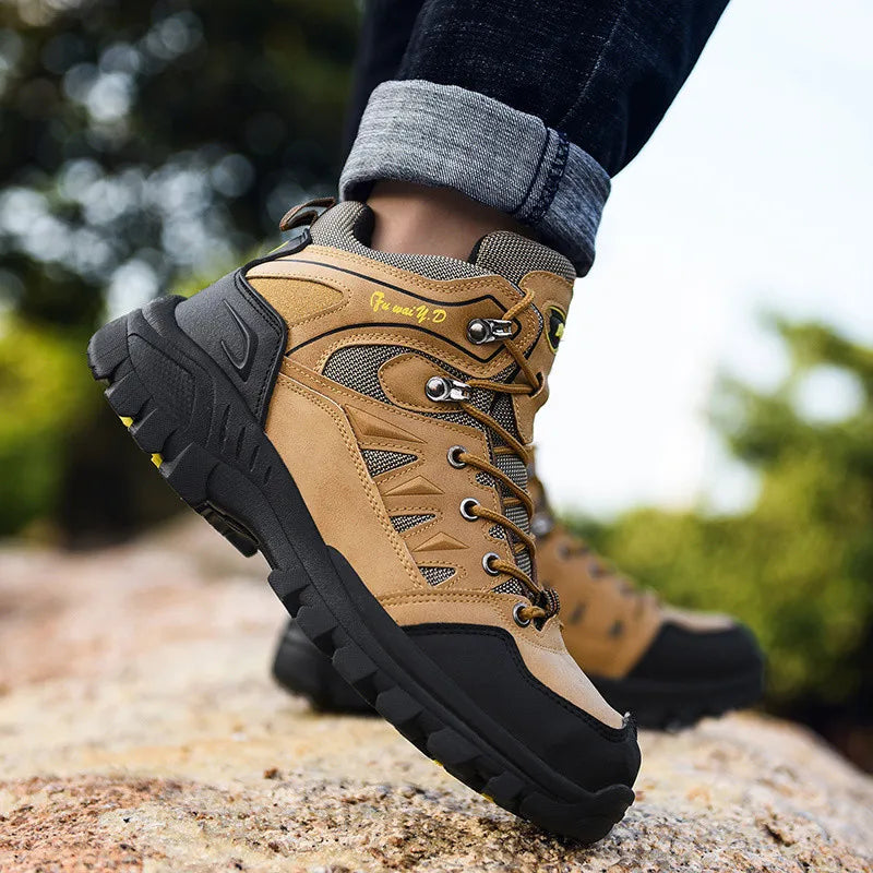 Brown Hiking Boots Men Light Comfortable Men Trekking Shoe Travel Shoes Plus Size 47 High top Hiking Shoes Women Camping Sneaker