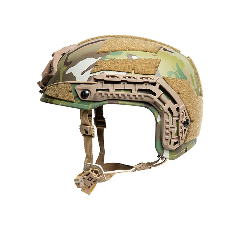 Tactical Caiman Ballistic Helmet with Cuttlefish Wilcox L4, Aviation Aluminum CNC Core Frame, NVG Shroud Rail, Space Hunting