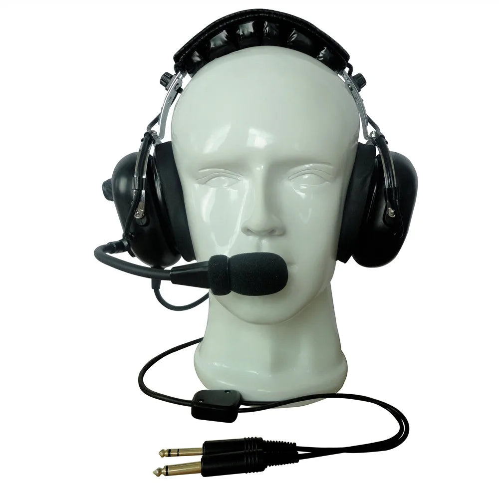 UFQ P2 Black colour aviation headset aviation headphones passive noise cancelling for pilot and passenger students