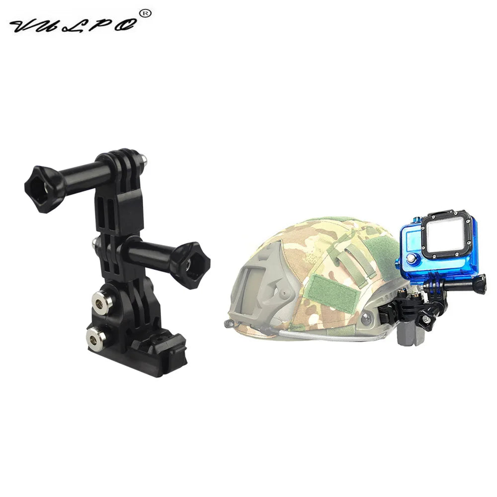 VULPO Tactical FAST MICH Helmet Side Rail Mount Adapter Fixed Mount For Gopro HD Hero 1- 5 Action Camera Multi-angle Adjustable