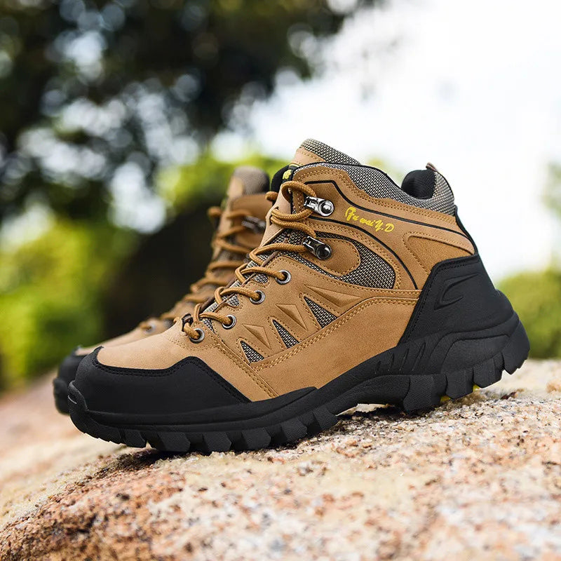Brown Hiking Boots Men Light Comfortable Men Trekking Shoe Travel Shoes Plus Size 47 High top Hiking Shoes Women Camping Sneaker